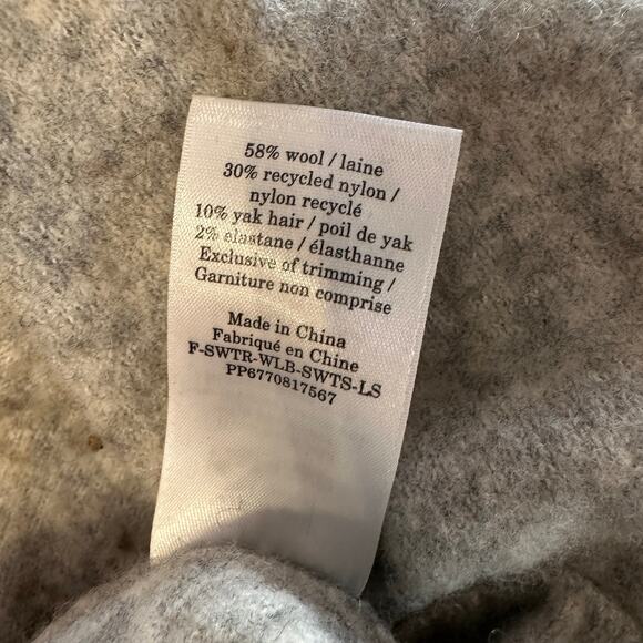 Everlane Mock Neck Sweater WMNS Small Gray Cozy-Stretch Pullover V-shaped Seam - Picture 7 of 7